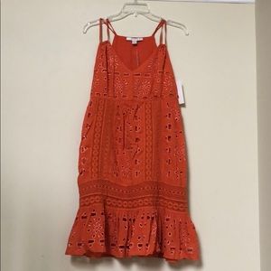 NWT Boston Proper orange eyelet  dress size 8